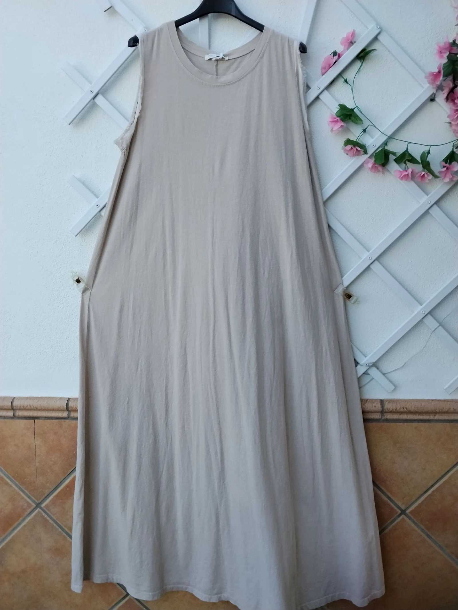 Vestido largo camiseta de algodón talla única nuevo 
